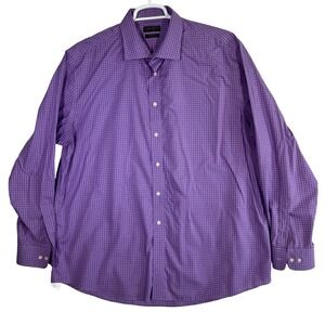 Lauren Ralph Lauren Shirt Mens 18.5 Tall Fit Purple Stretch Long Sleeve Dress